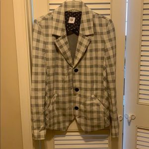 Gray & cream checked Cabi blazer